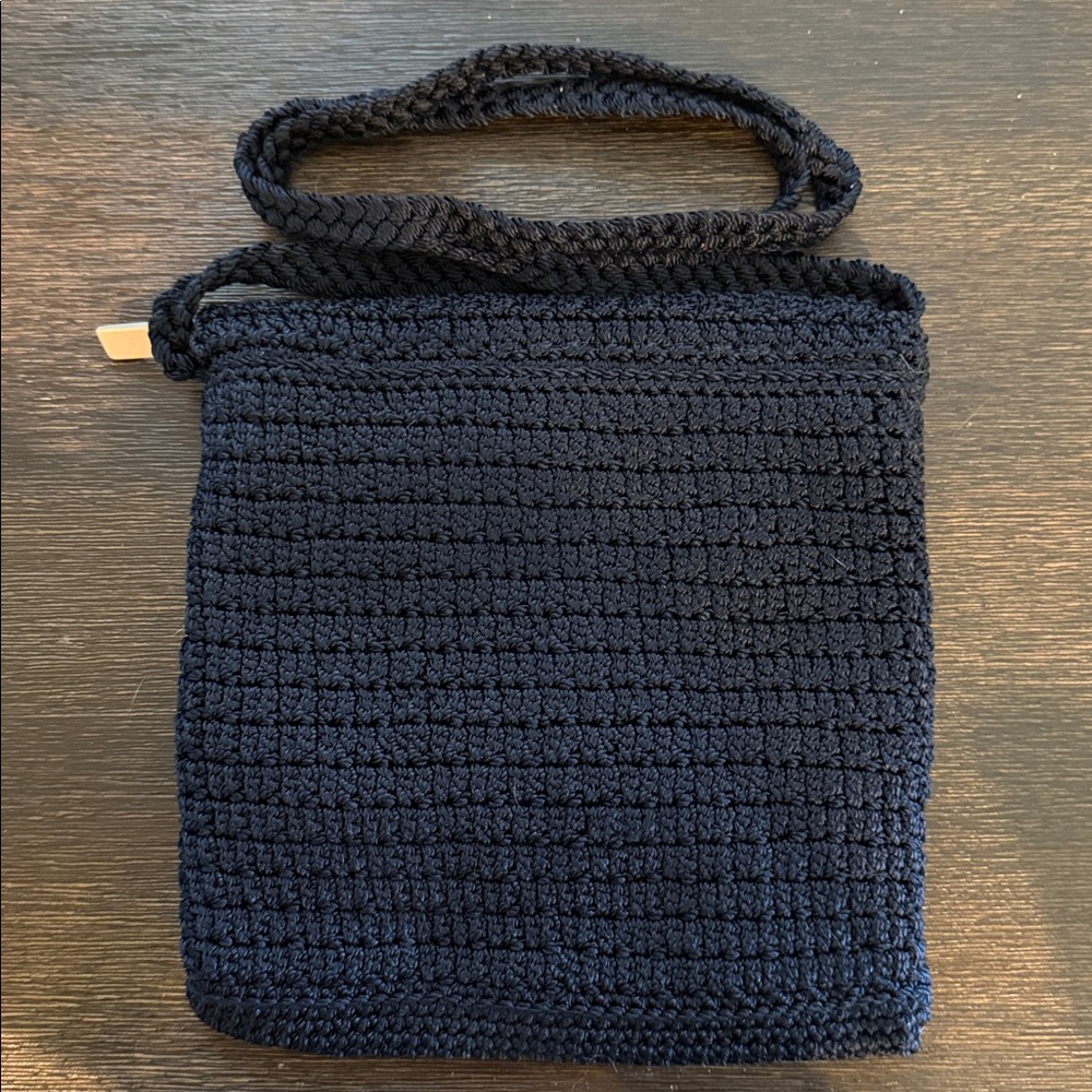 THE SAC SMALL BLUE SHOULDER BAG KNITTED DESIGN - Picture 4 of 6